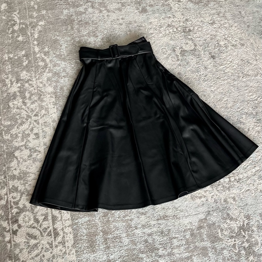 Faux Leather A-line Skit